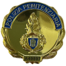 006P Placca Polizia Penitenziaria Dorata by Ascot