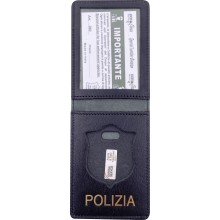 360SP Porta Placca + Tesserino in Pelle Polizia di Stato Senza Placca by Ascot