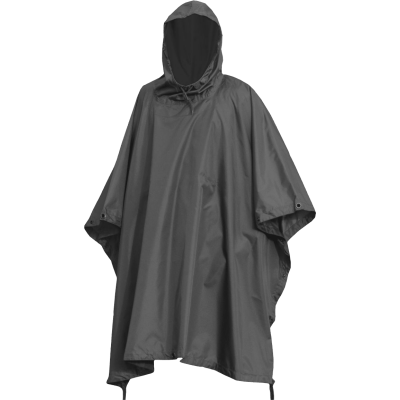 Poncho Impermeabile Ripstop con Occhielli Colore Nero by Mil-Tec