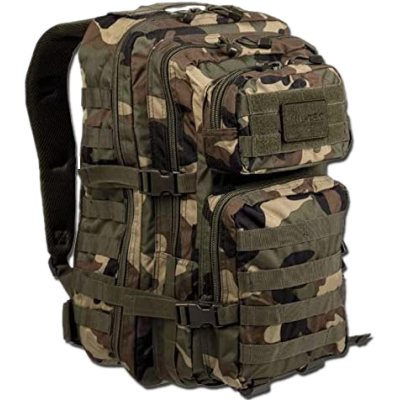 Zaino Assault Pack MOLLE da 40L Colore Woodland by Mil-Tec