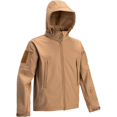 Softshell Tactical Jacket con Cappuccio Occultabile Colore Coyote by