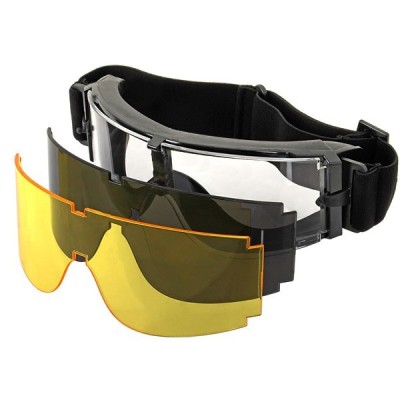 Tactical Assault Goggle 3 Lenti Colore Nero by 101 INC