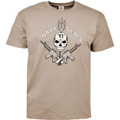 T-Shirt Stampa Navy Seals Team Six Colore Tan