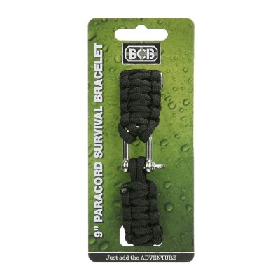 Bracciale Survival in Paracord Colore Nero by BCB